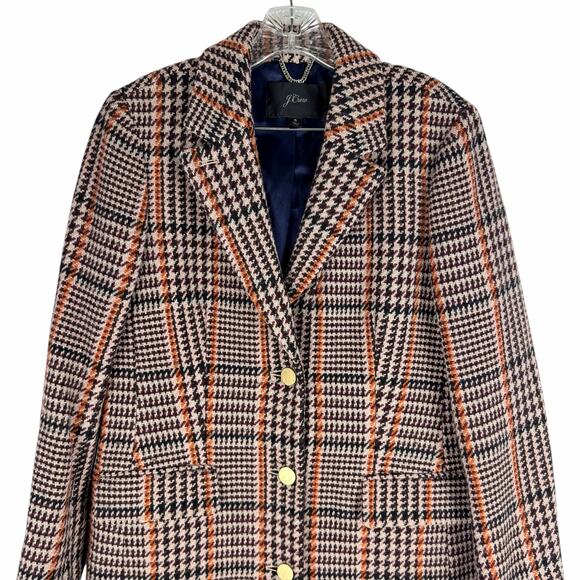 J Crew Wool Blend Single Breasted Topcoat Cabernet Plaid Size 6 - Picture 5 of 12